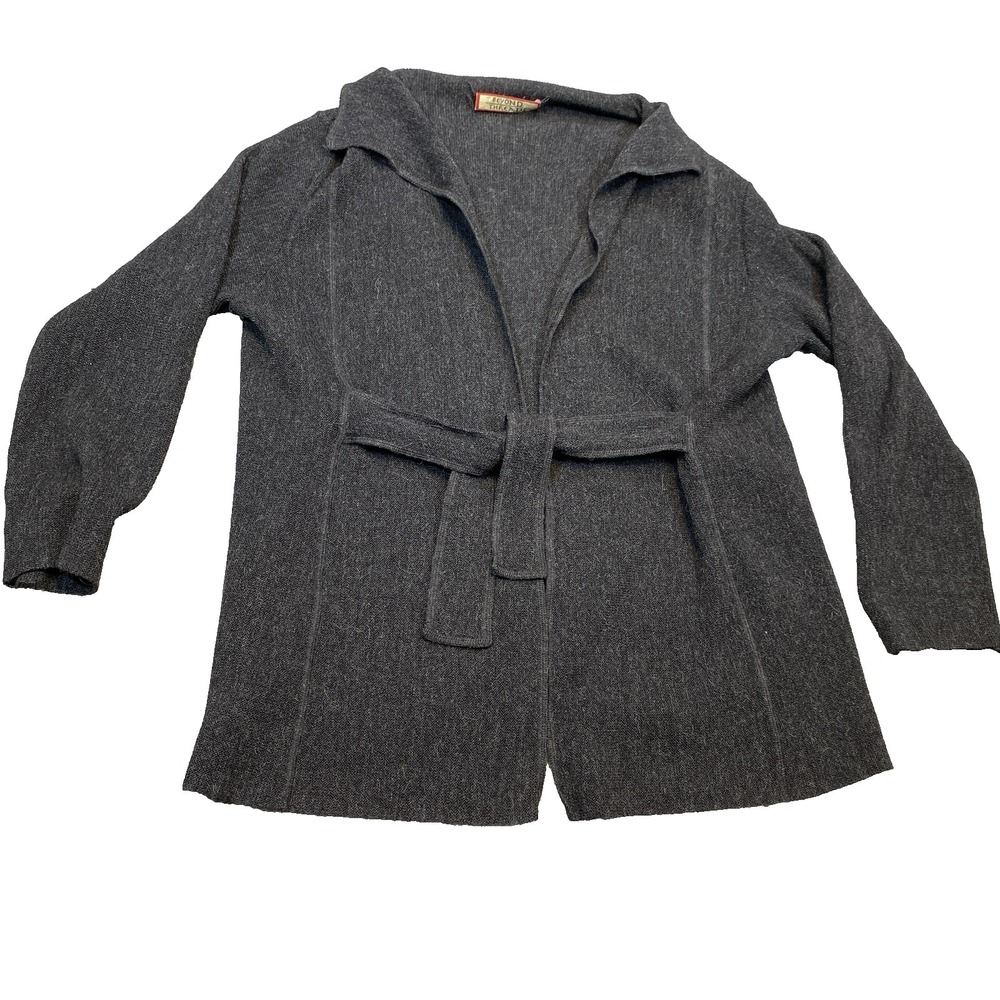 Beyond Threads Jacket L Gray Alpaca Wool Open Front Cardigan Sweater Lagenlook